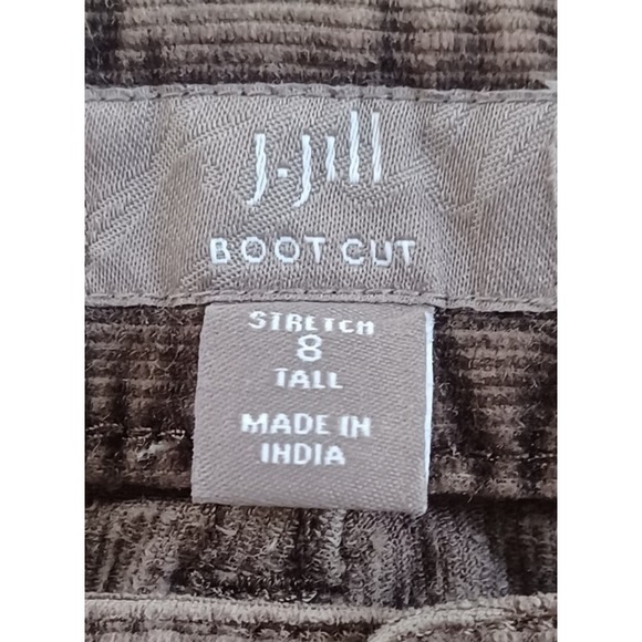 J Jill Corduroy Pants Women 8Tall Bootcut Stretch Chino‎ Brown Stretch Preppy - Picture 6 of 11
